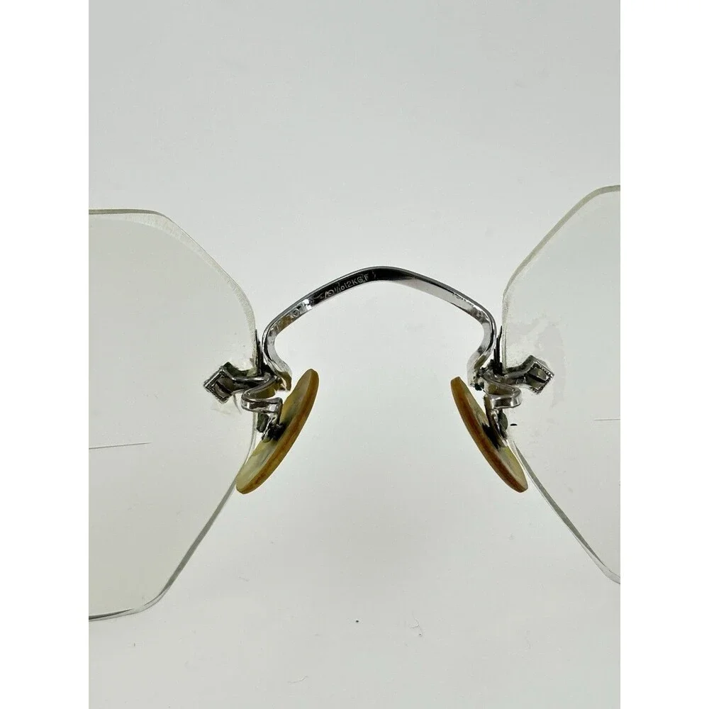 AO Eyeglasses Antique 2-tone Gold Rimless 1/10 12K GF American Optical (C5-04)